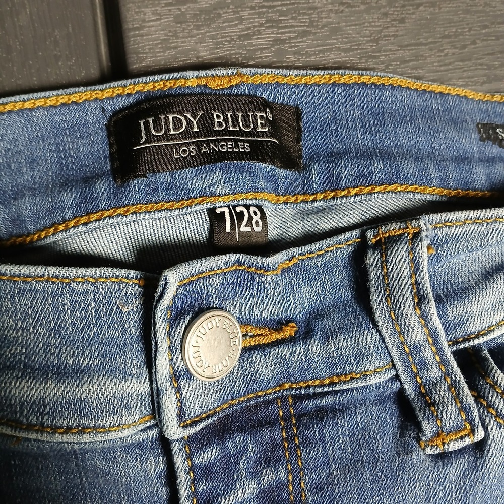 Judy Blue Los Angeles Boot Cut Jeans Womens Sz 7/28 Skinny Custom Denim JB149 - Picture 4 of 13